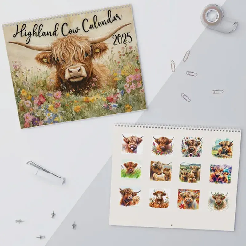 Highland Cow 2025 Wall Calendar