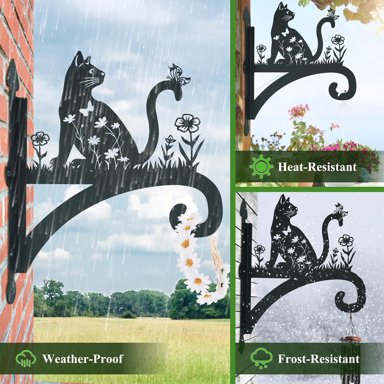 Heavy Duty Iron Animal Silhouette Hanging Brackets - Perfect for Birdfeeders, Lanterns, and Flower Baskets