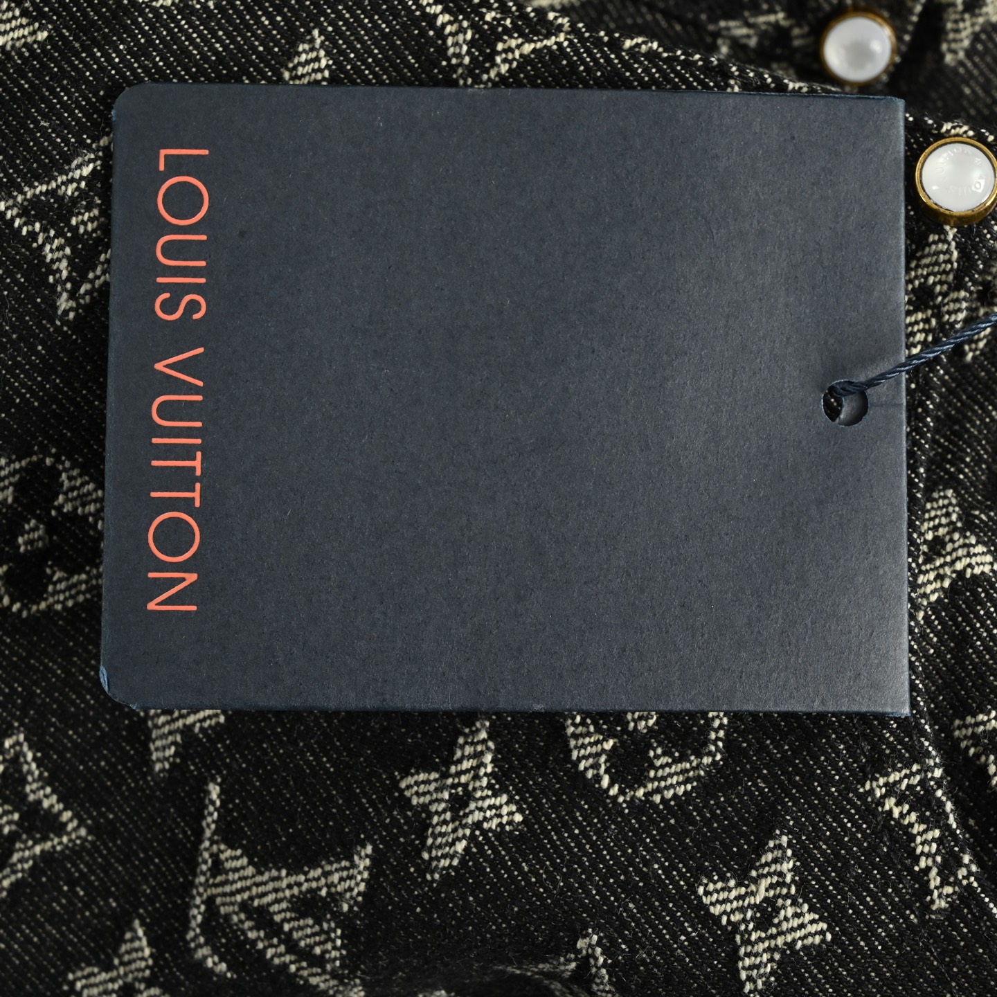 Louis Vuitton FA full-print pearl button monogram denim shorts