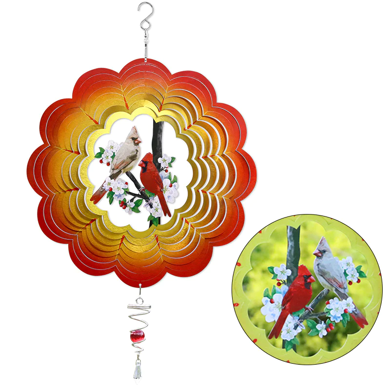 Hot New Year's Sales🔥Top Selling - 3D Garden Decorative Cardinal Wind Spinner