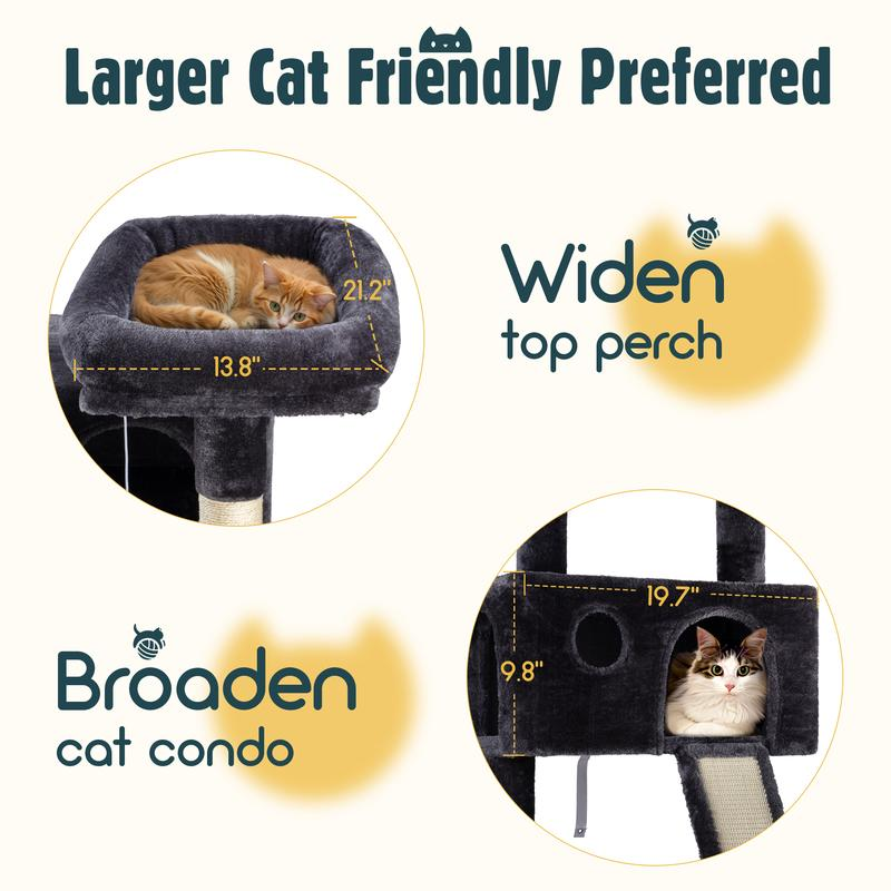 Multi-Level Cat Tree Tower for Indoor Cats | Cozy Perches, Condos & Scratching Posts – Pet Furniture for Climbing & Relaxing