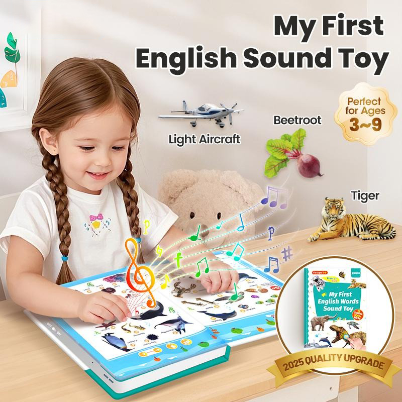 ✨Last Day 50% OFF✨My First English Words Sound Book,300+ Words Interactive Audio Sound Books for Toddlers