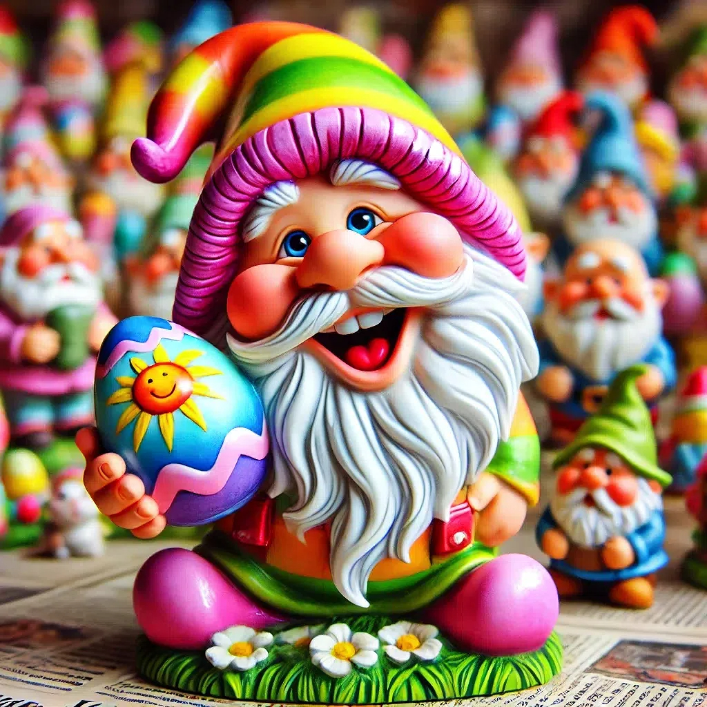 Easter Gnome Egg Guardian Figurine