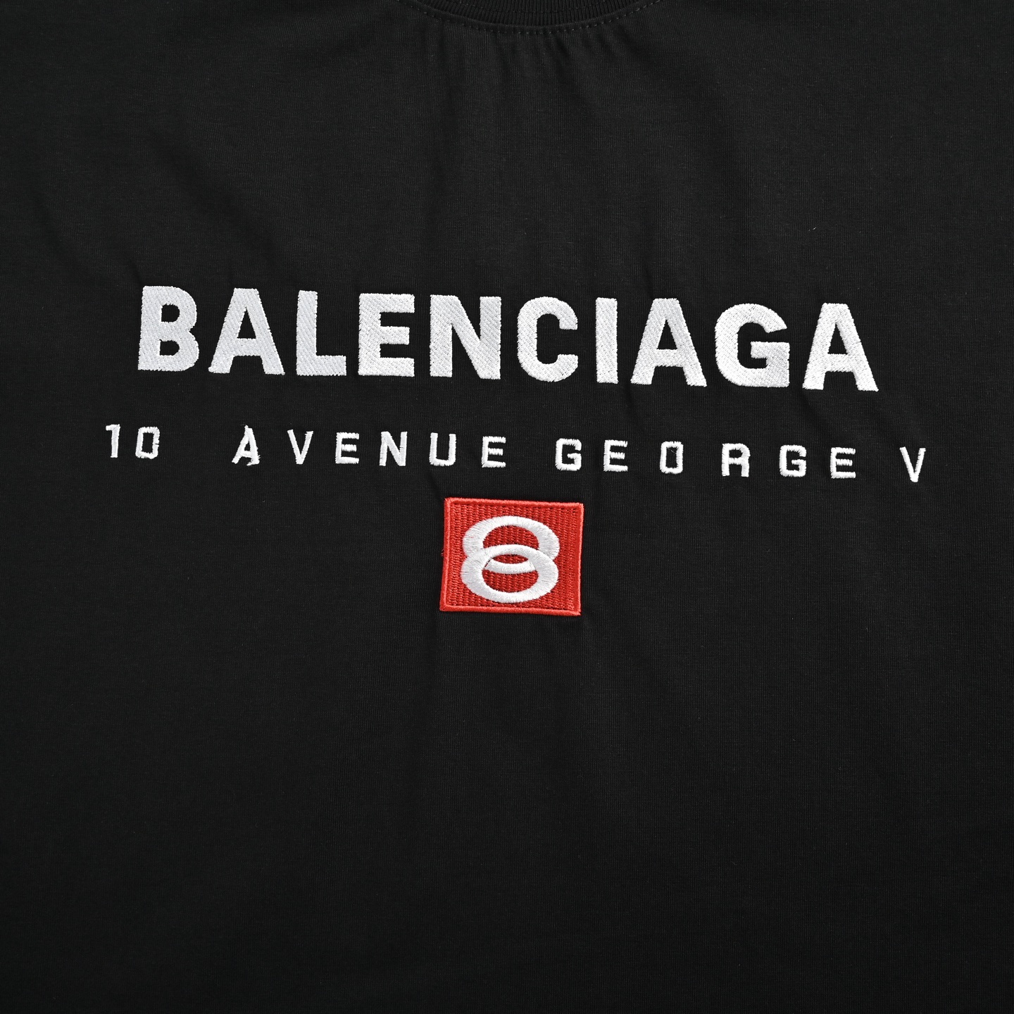 Balenciaga Double Ring Letter Embroidery Round Neck Short Sleeve