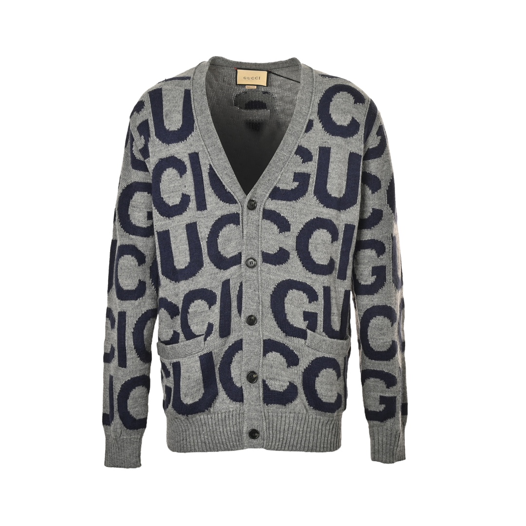 Gucci 24Fw all-over monogram intarsia cardigan
