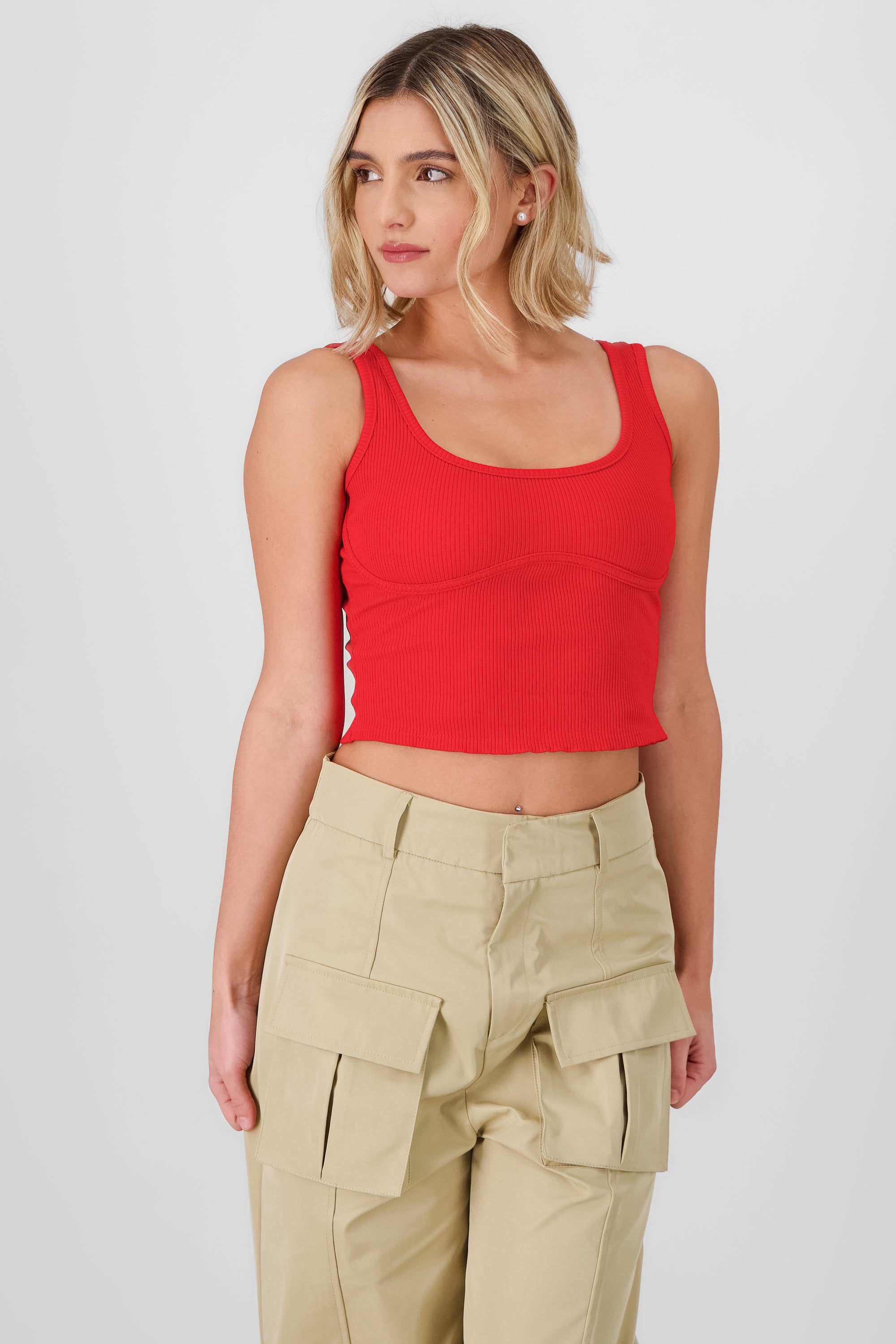 Sleeveless Ribbed Top