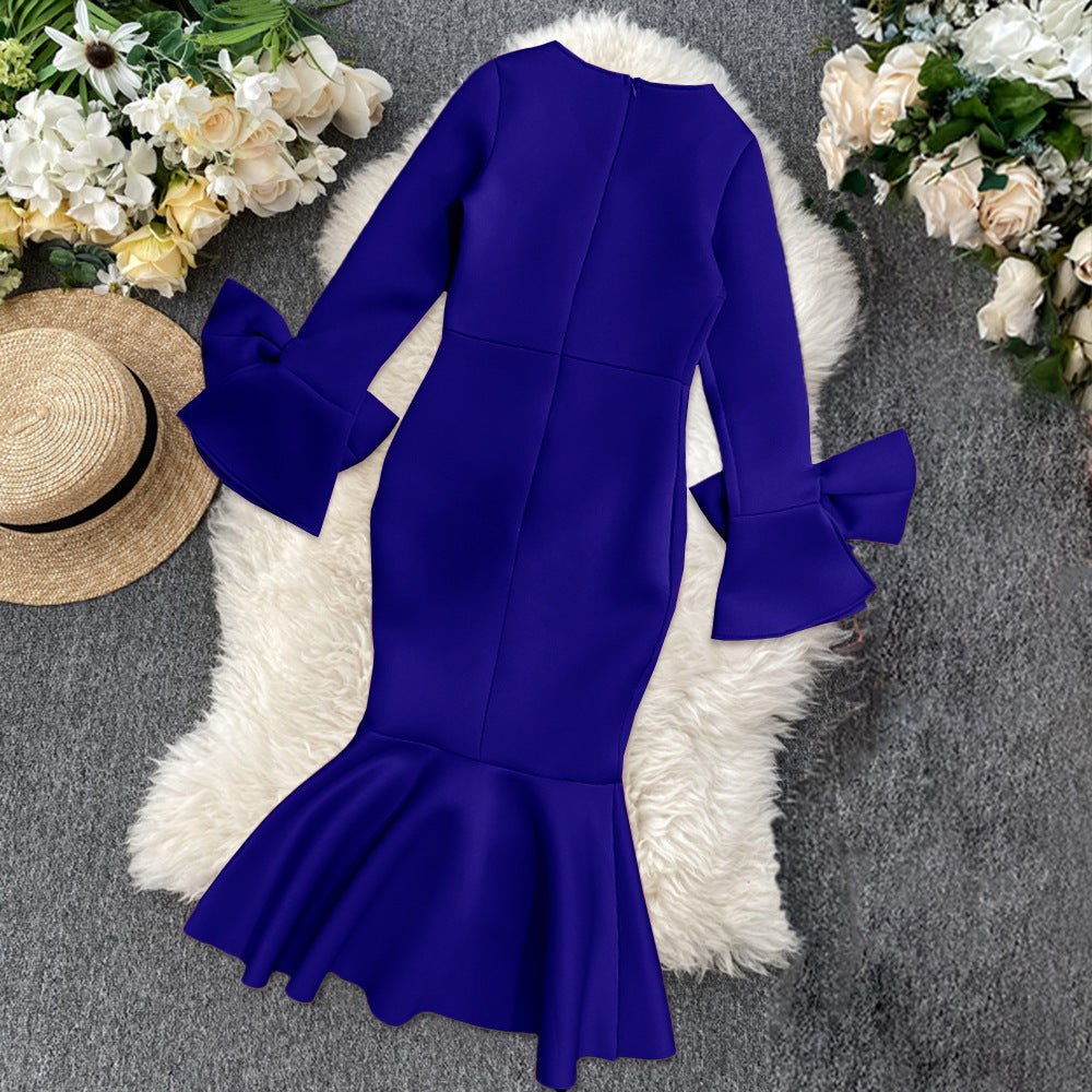 Women's Personalized Bell Sleeve Fishtail Skirt, New Design