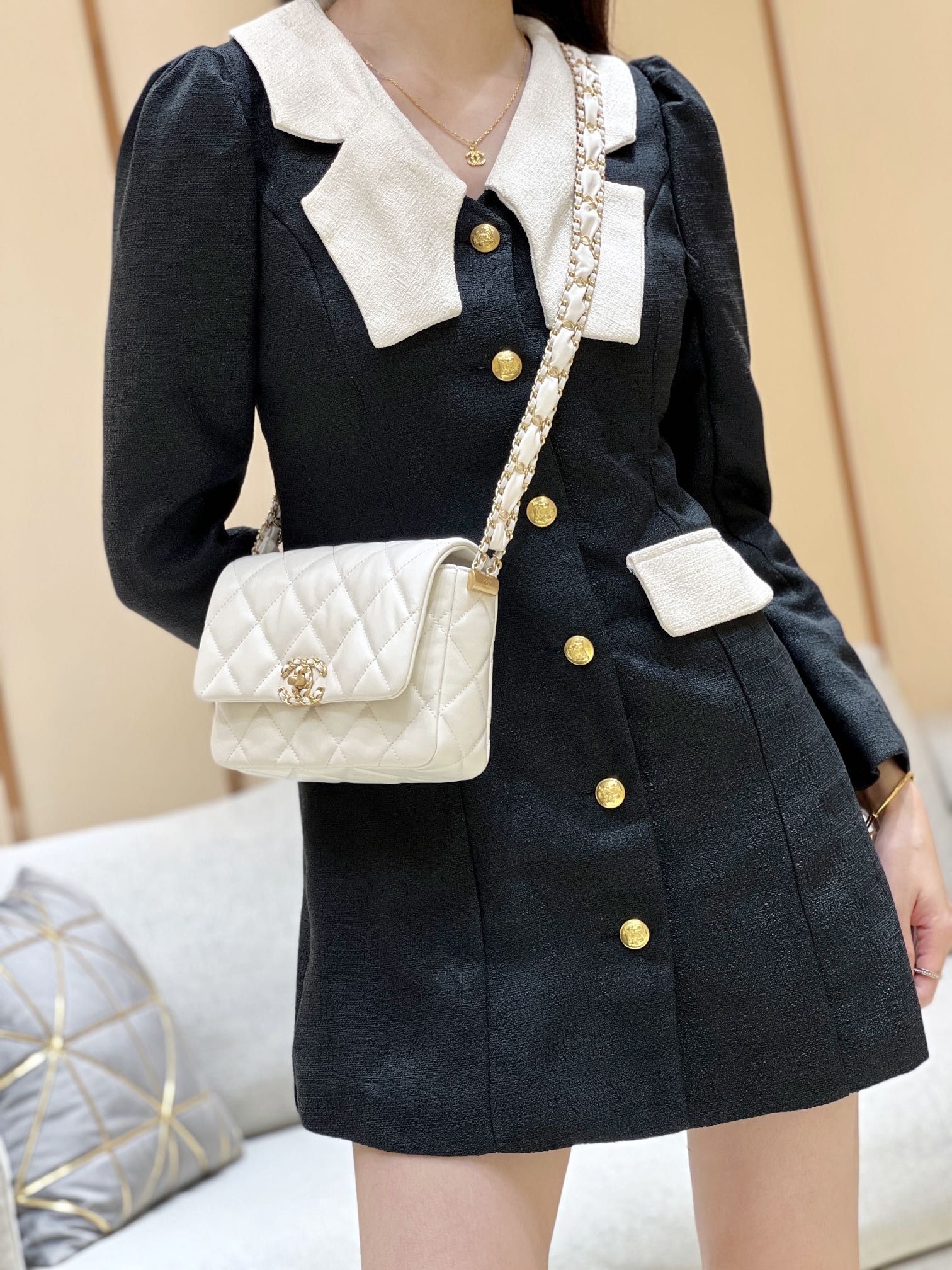Chanel 23K Autumn and Winter Series Retro Tofu Bag AS4423
