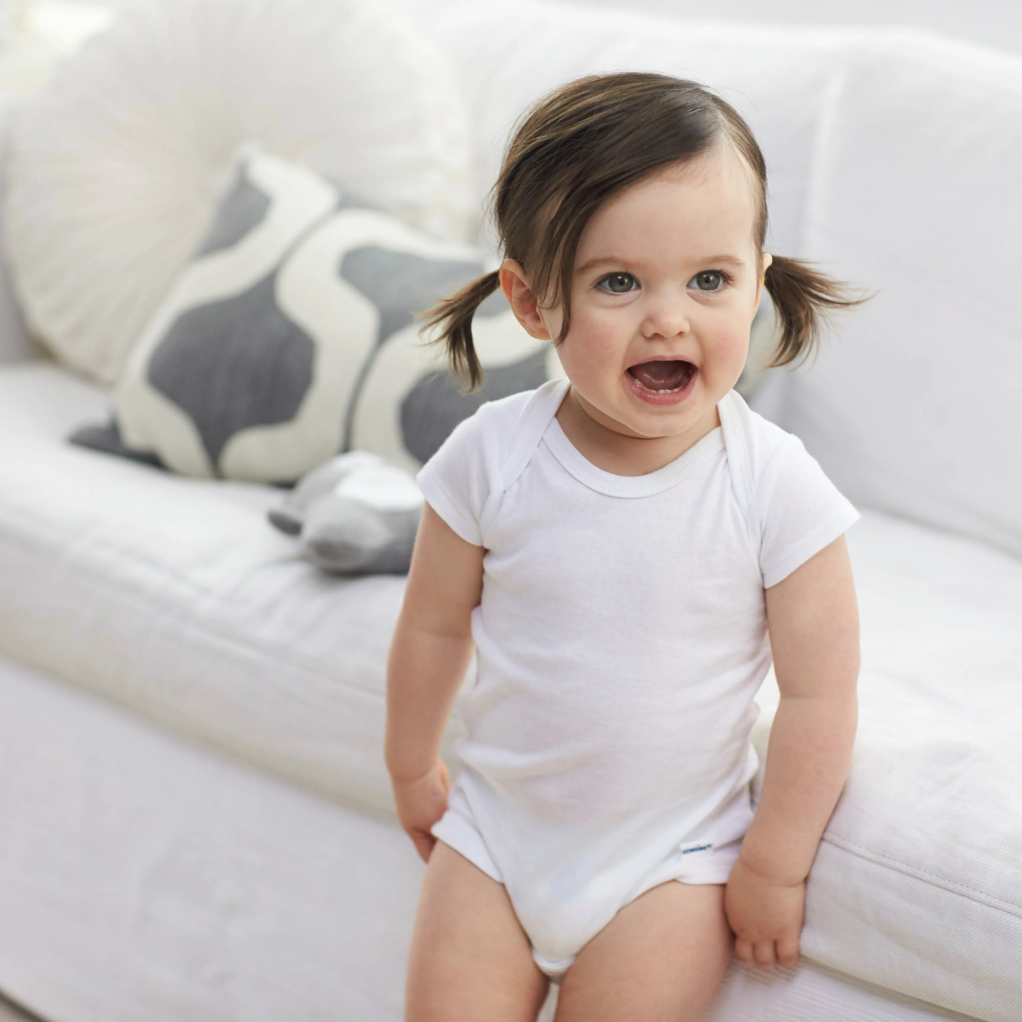 8-Pack Baby White Short-Sleeve Onesies Bodysuits