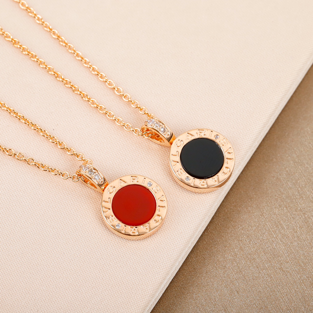 Bulgari New Black and White Agate Necklace