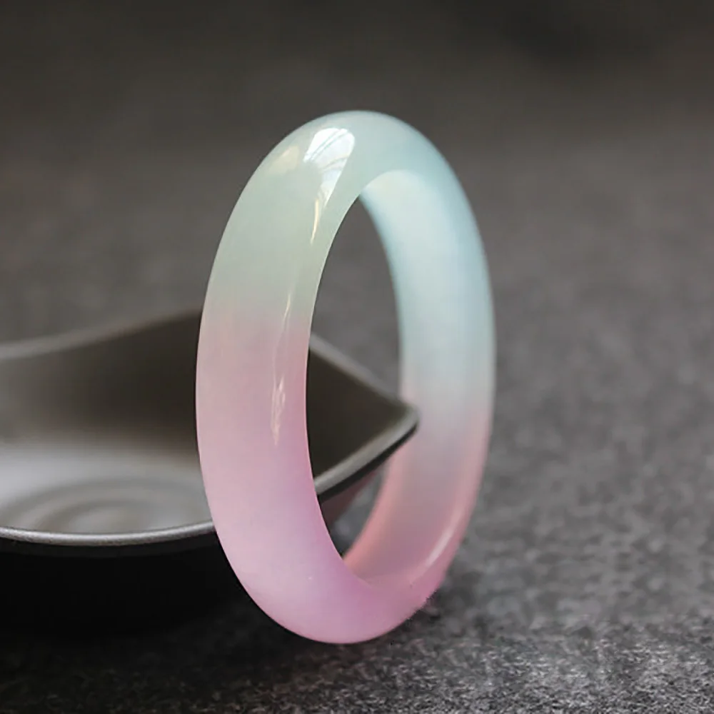 Natural Violet Widened Jade Bangle For Women Fashion Quartz Bracelets Charm Jadeite Fine Jewelry Wedding Accessories Ladies Gift