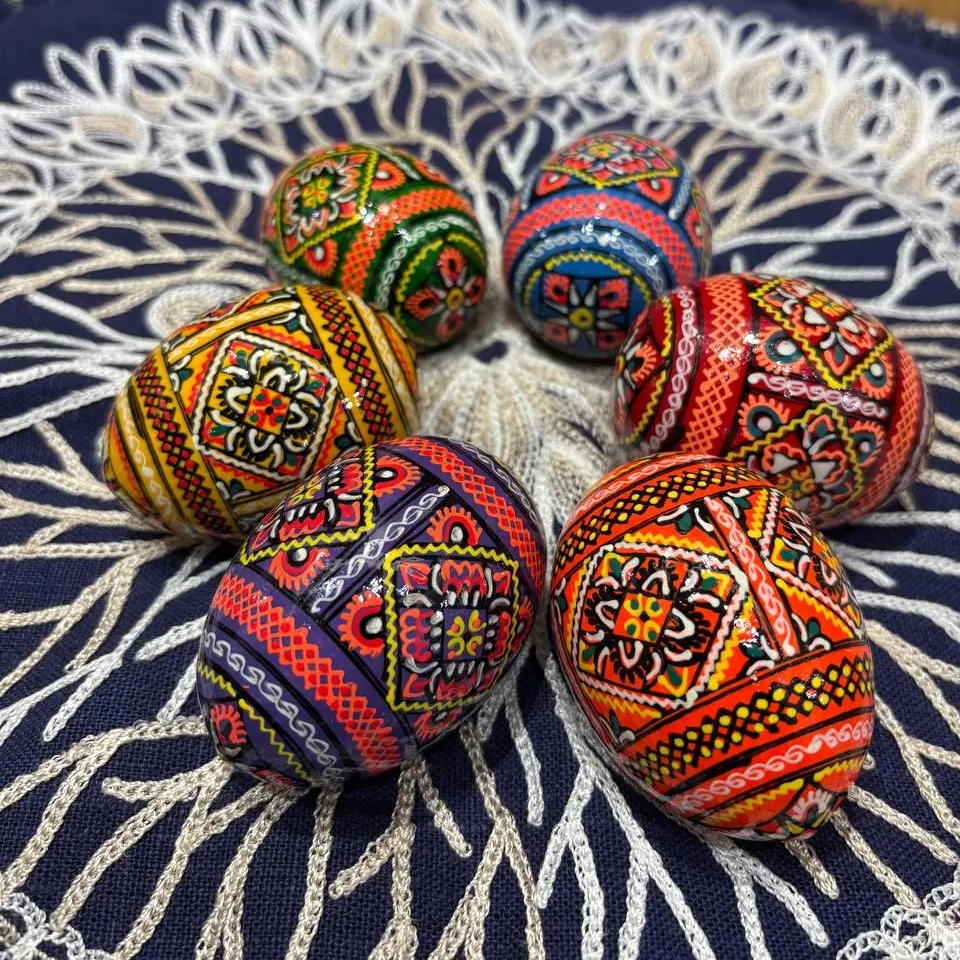 🔥ON SALE🔥6Pcs/Set Easter eggs - Painted traditional wooden eggs (Random Color）