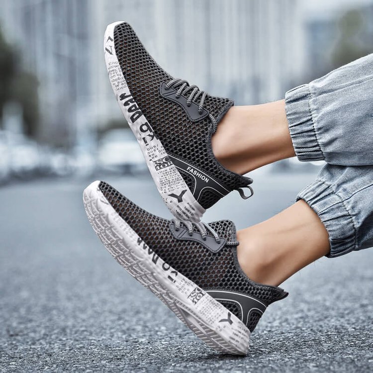 Men's Summer Graffiti Cutout Sneakers