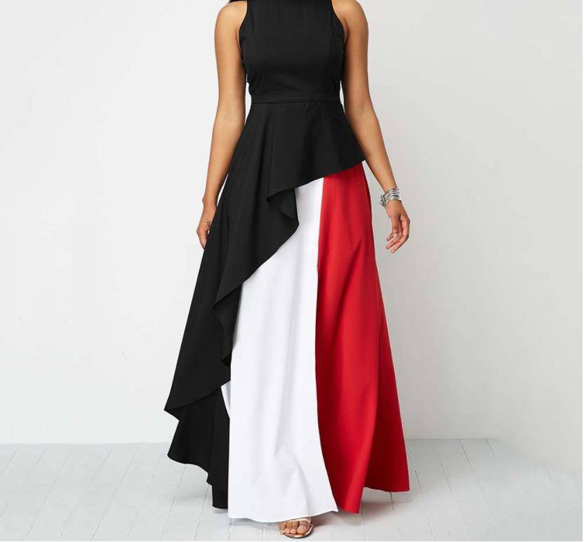 Oversize Color Blocking Dress