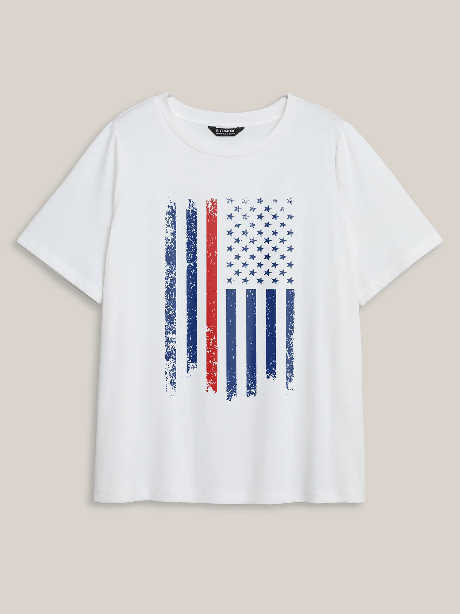 American Flag Round Neck T-Shirt