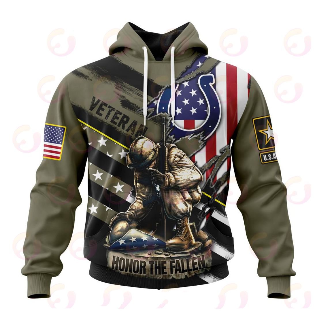 INDIANAPOLIS COLTS 3D HOODIE VETERANS