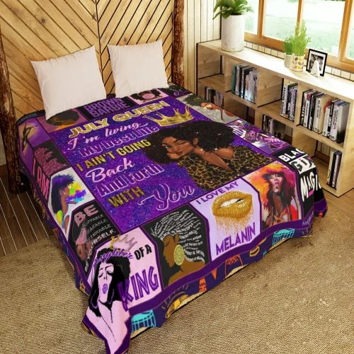 July Girl Black Queen Quilt Blanket