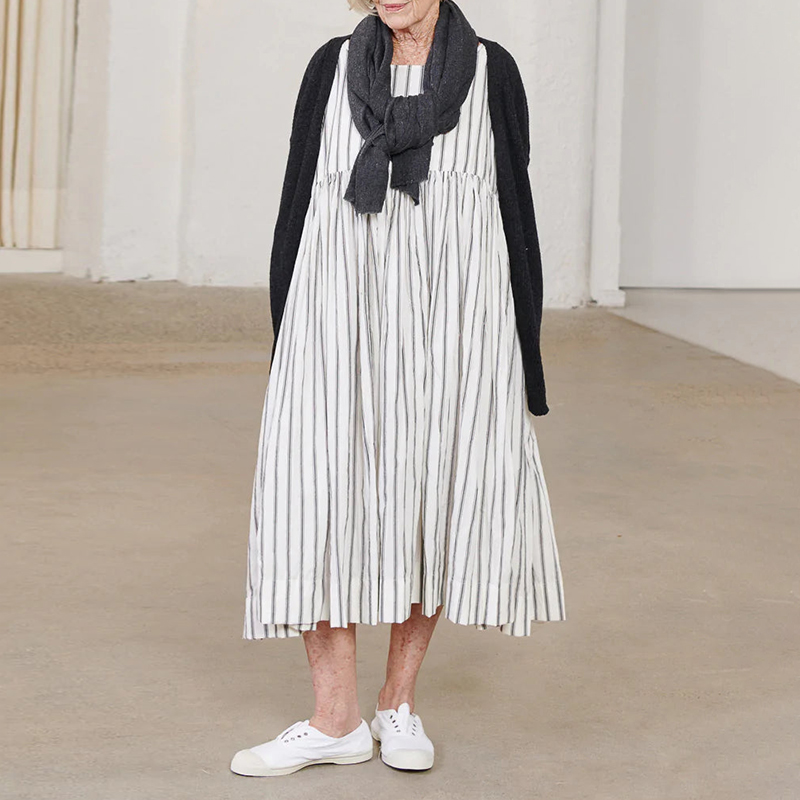 Comfortable Casual Striped Patchwork Loose Fitting Mini Dress