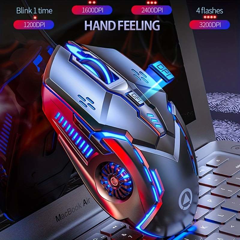 Upgrade Your Gaming Experience: RGB Wired Gaming Mouse With Silent Clicks, LED Backlight, 3200dpi and 6 Buttons!