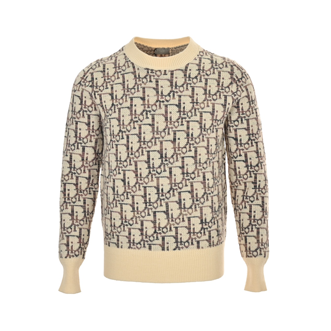 Dior 24Fw monogram jacquard crew neck sweater