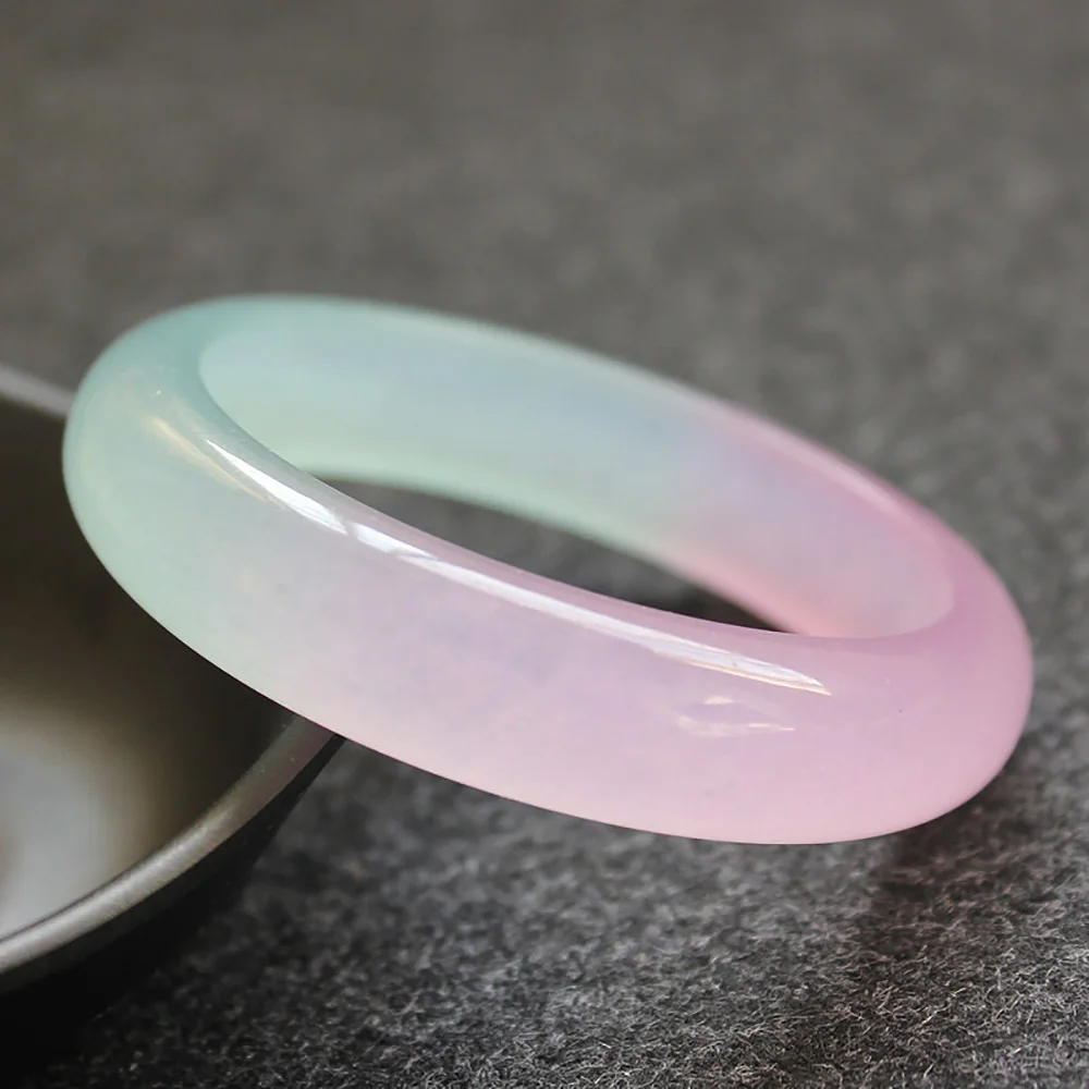 Natural Violet Widened Jade Bangle For Women Fashion Quartz Bracelets Charm Jadeite Fine Jewelry Wedding Accessories Ladies Gift