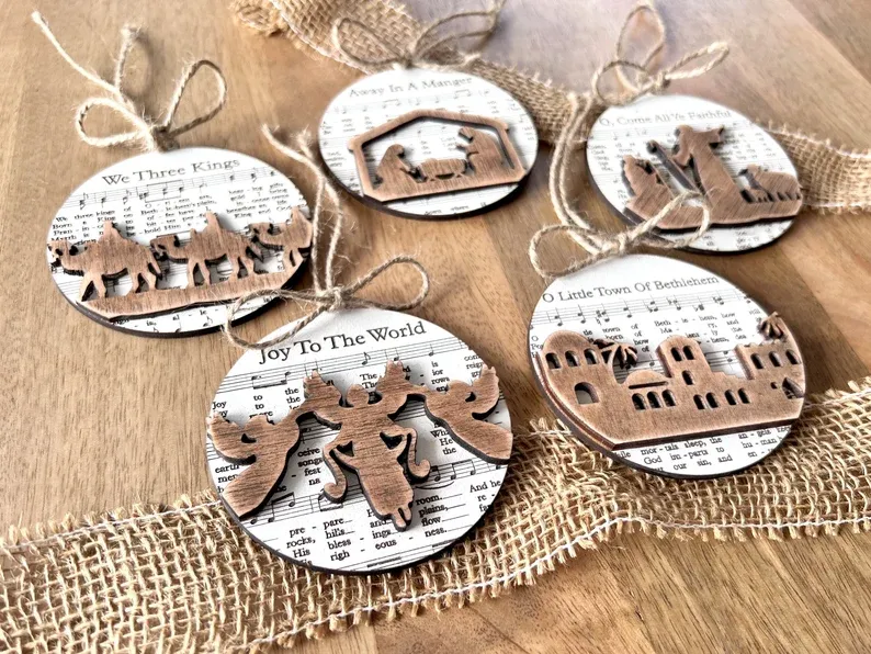 Christmas Music Sheet Nativity Ornament