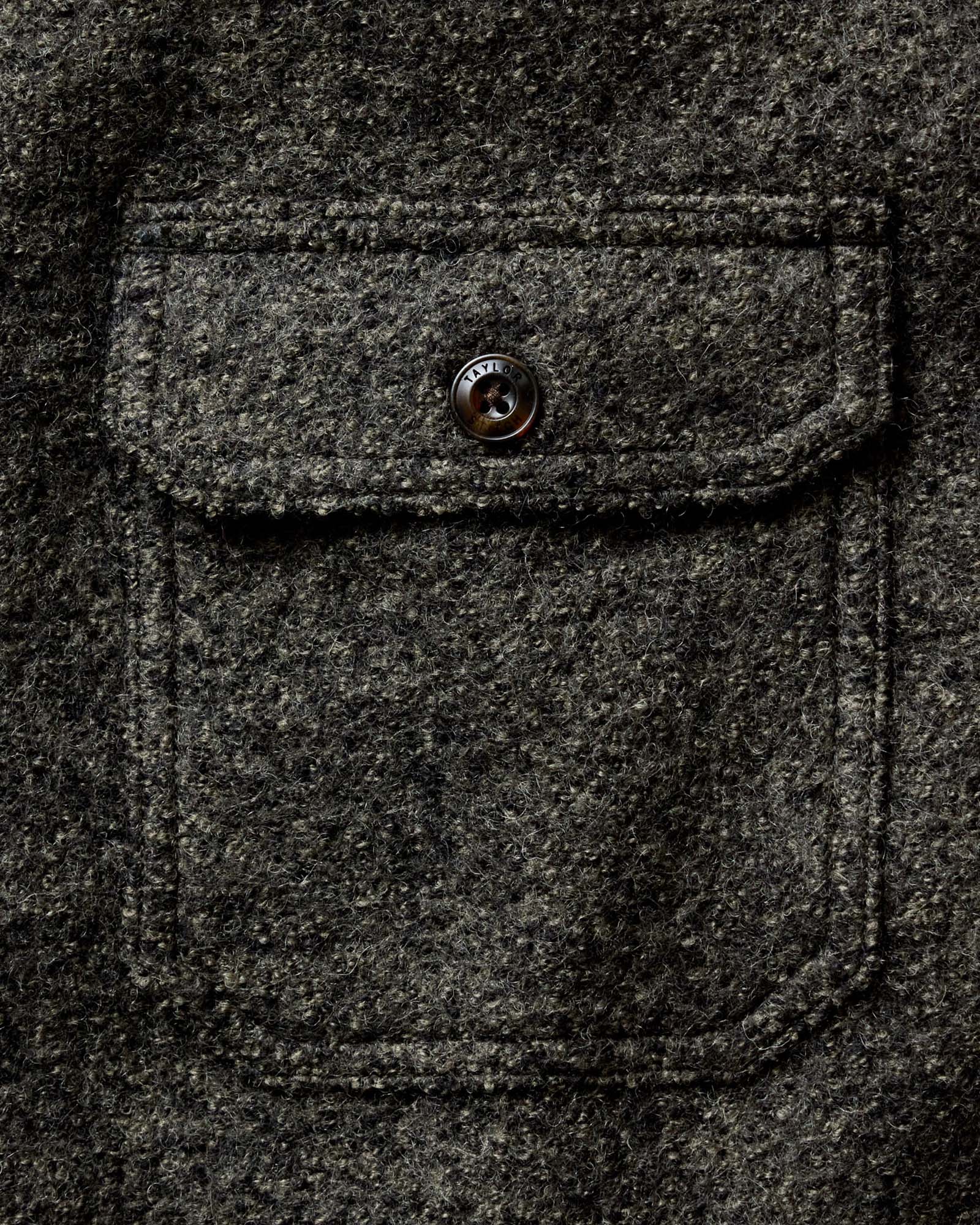 The Connor Overshirt in Heather Olive Boucle