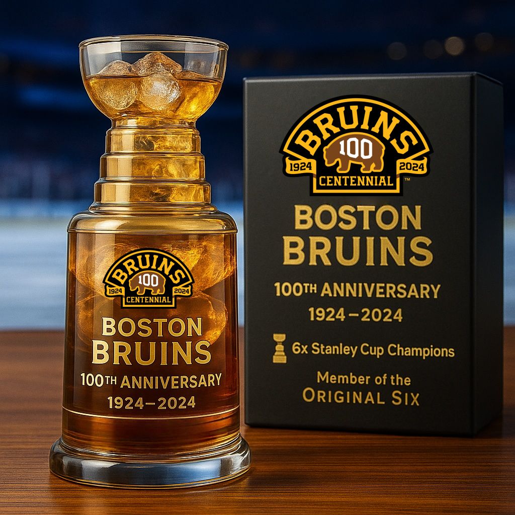 Boston Bruins 100th Anniversary Whiskey Glass