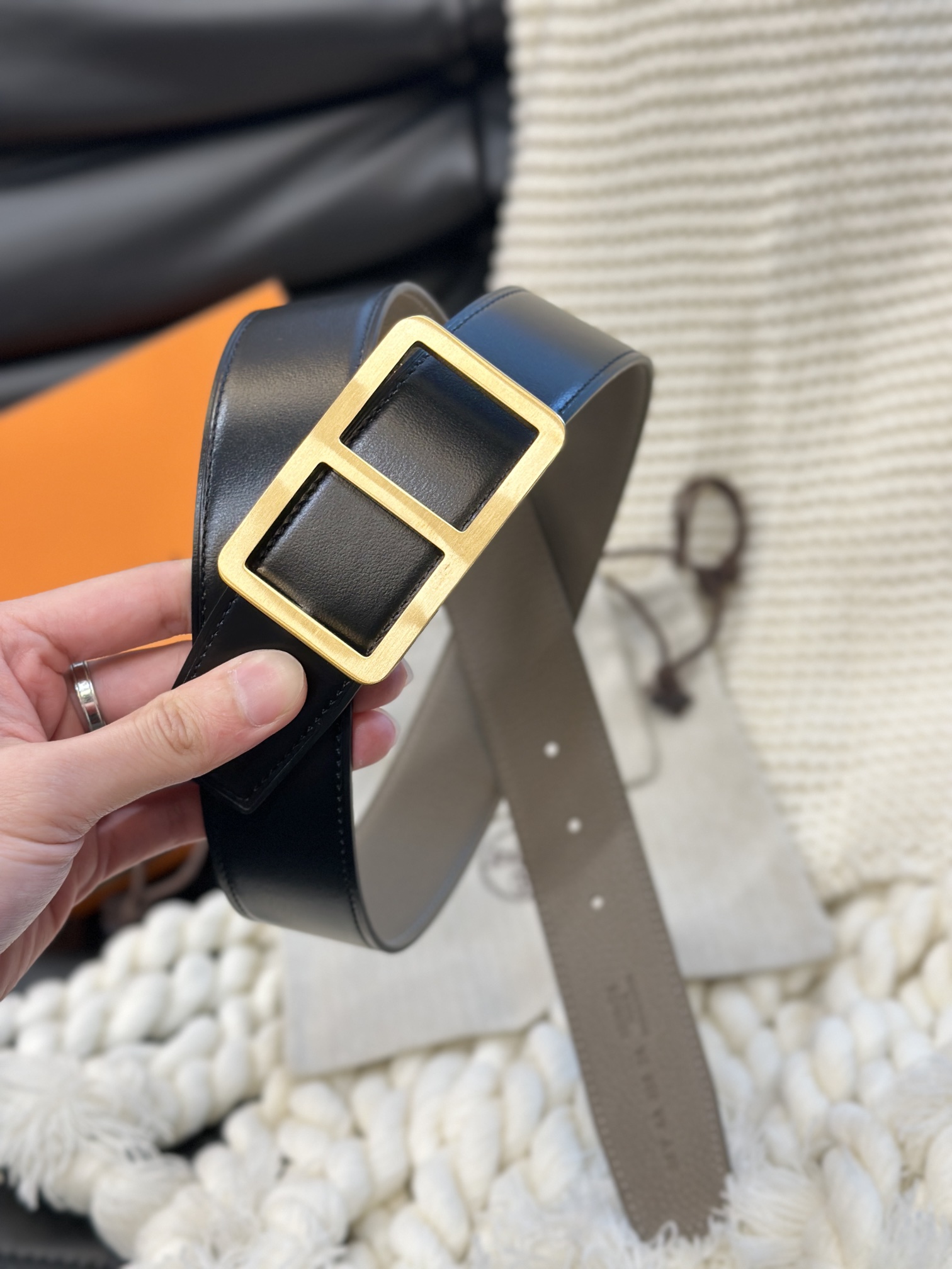 Hermès Men's Double-Faced Cowhide Belt