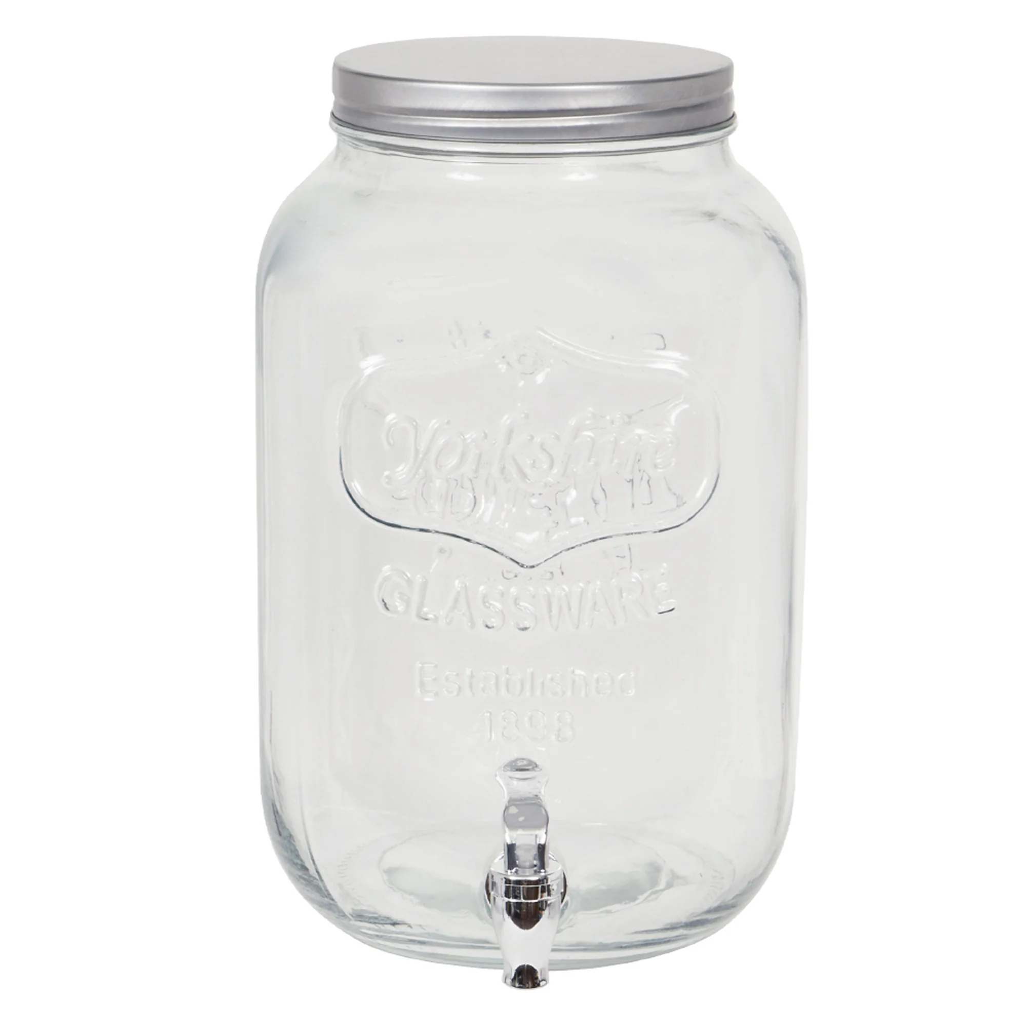 Home Basics Yorkshire Sun Tea Glass Beverage Dispenser, Clear, 4 Liter (1 Gallon)