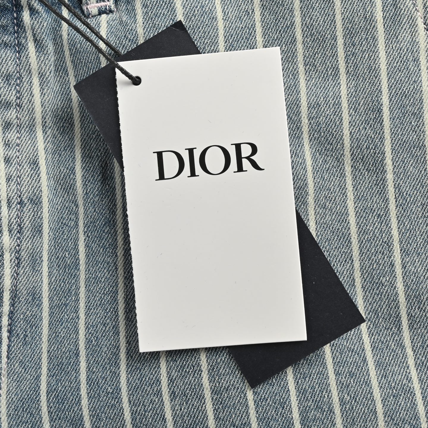 Dior 25ss embroidered lettering striped washed denim shorts