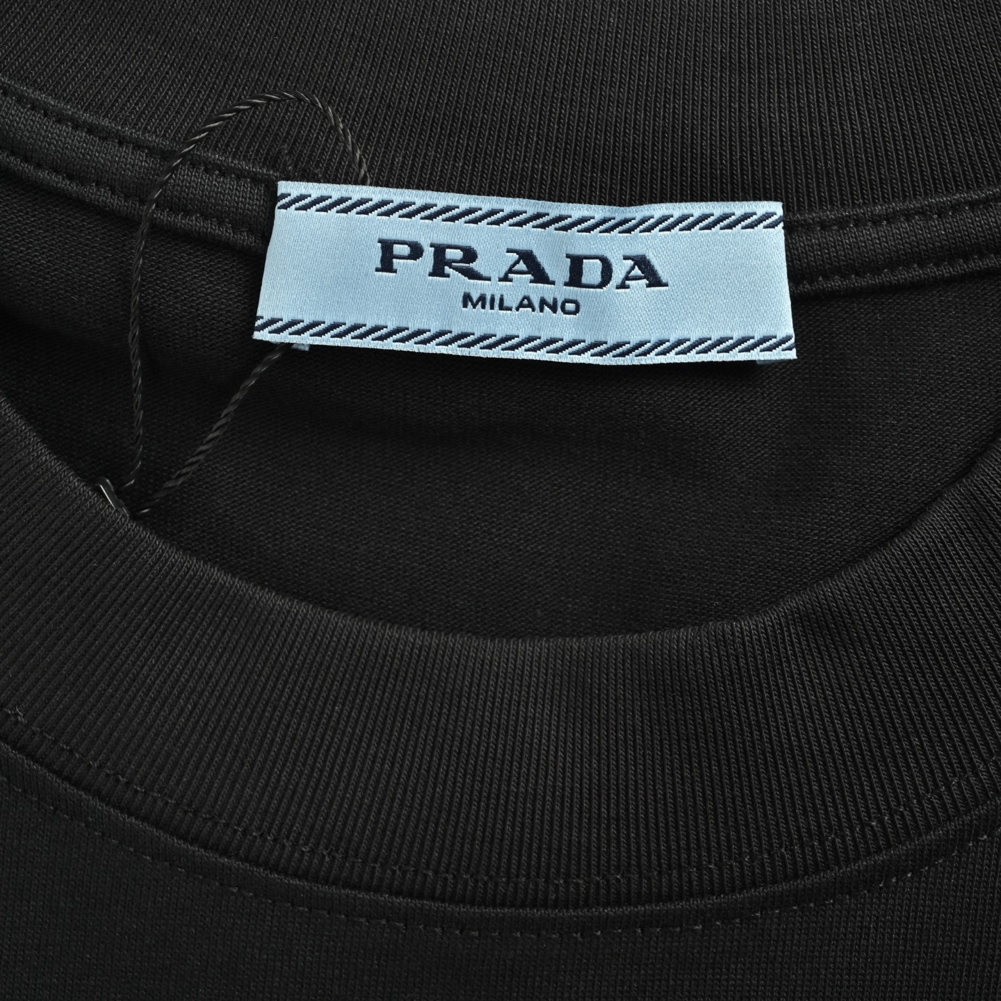 Prada 25ss liquid silver triangle logo print short sleeve
