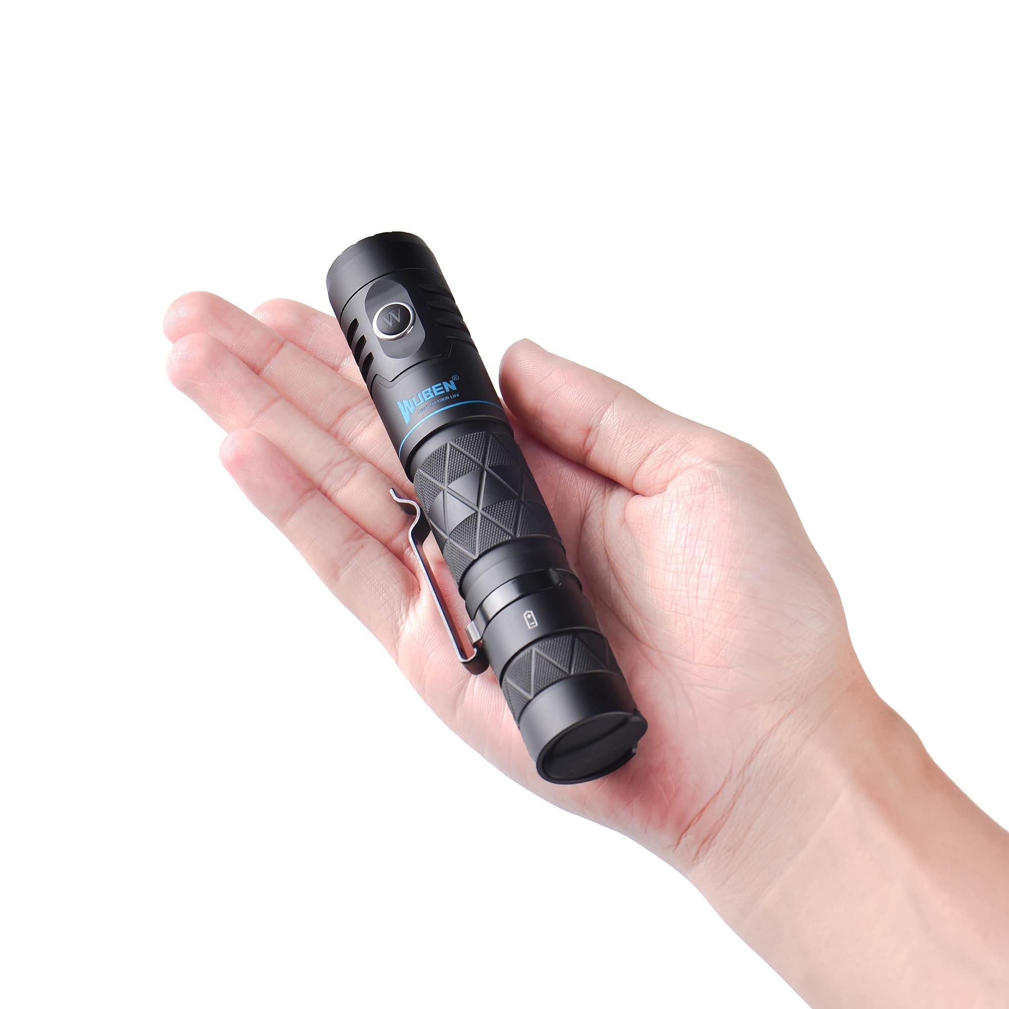 WUBEN E12R Bright LED Flashlight, Waterproof Type-C Rechargeable Torch Light With Power Bank Function For Outdoor Camping Hiking Hunting Adventure And Searching, 1200Lumens 3100mAh