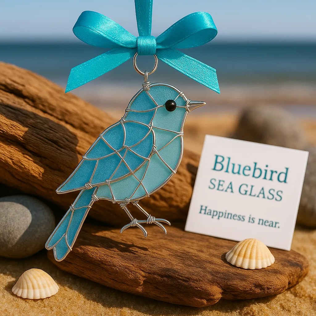 Handmade Sea Glass Bird Ornament
