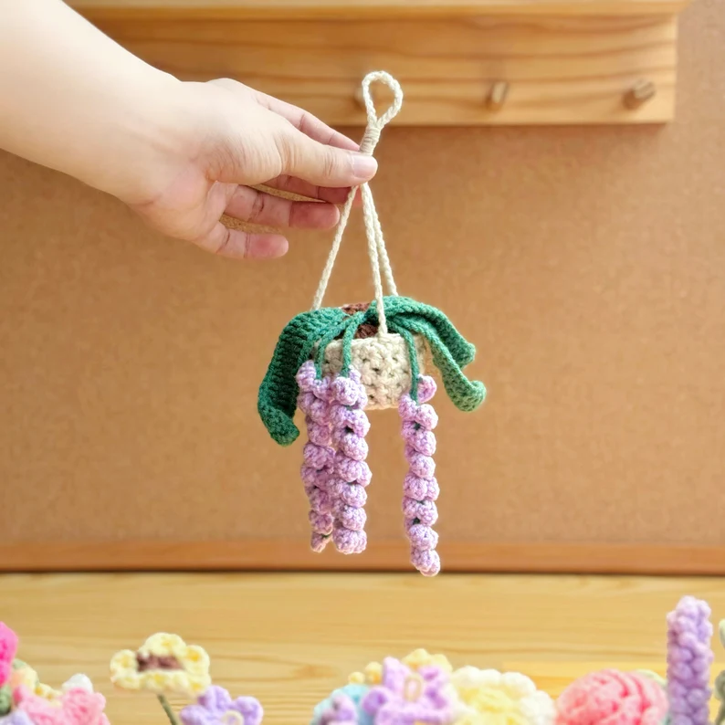 🔥Last Day 49% OFF🔥Hand embroidered flower basket hanging crochet🪴