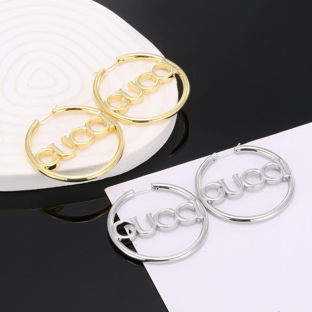 GUCCi font hoop earrings