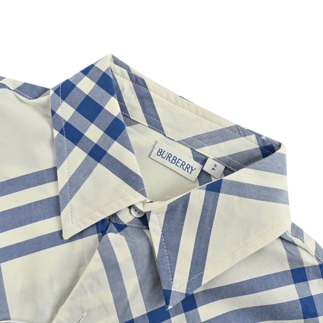 Burberry 24ss diagonal check long-sleeved shirt