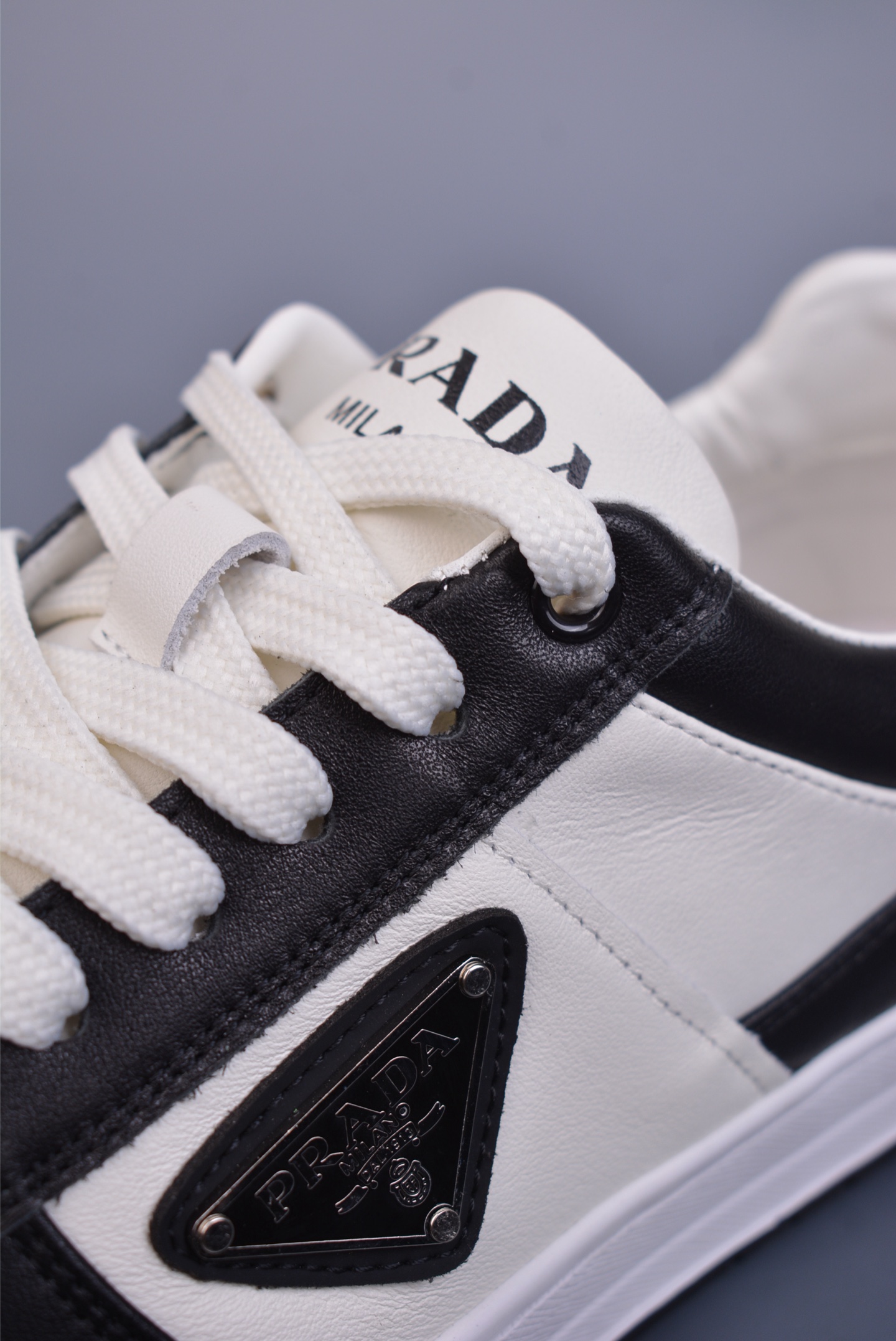 Prada low-top sneakers black and white COGNAC