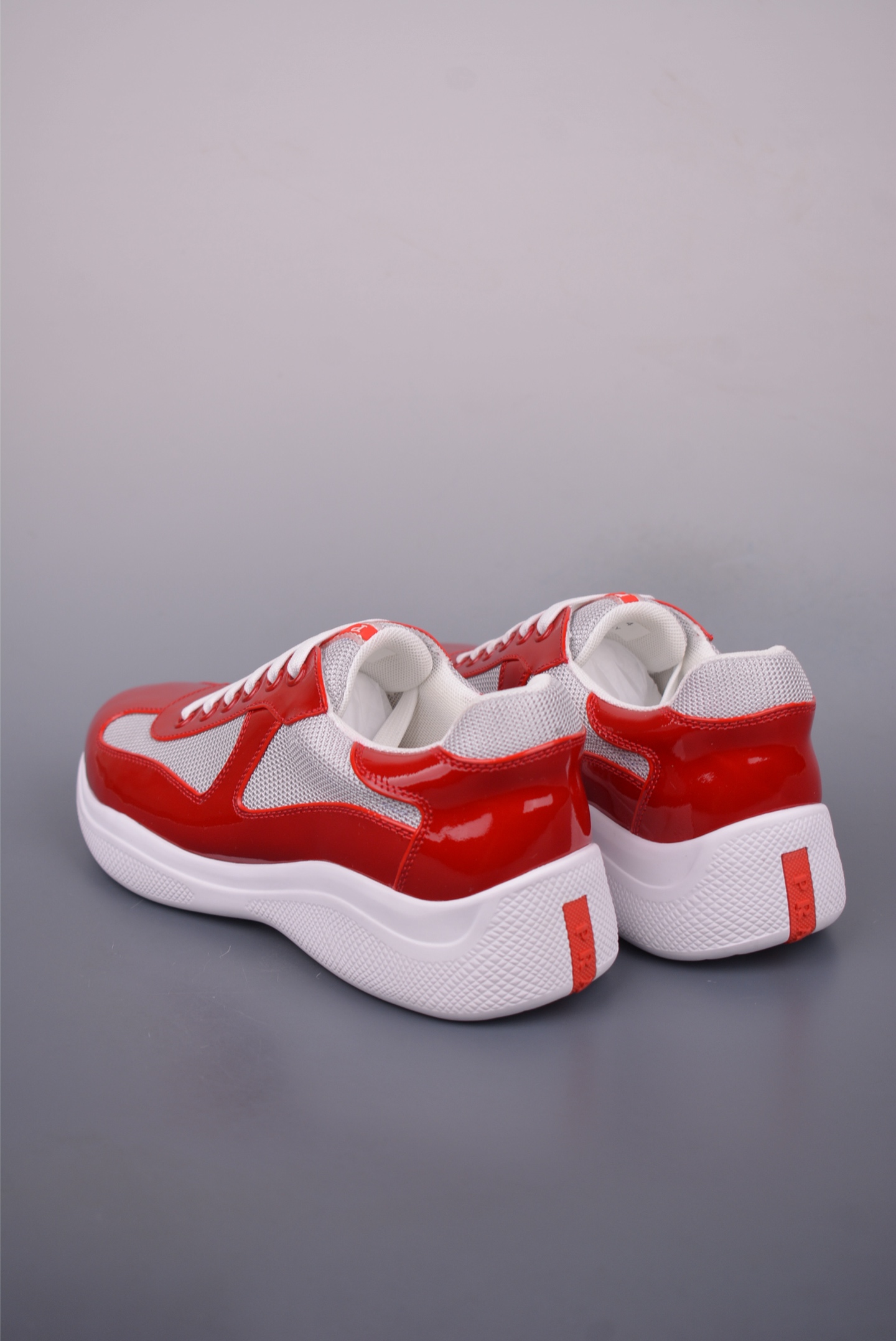 Prada America’s Cup patent leather red gray white 4E3400_ASZ_F0F5C