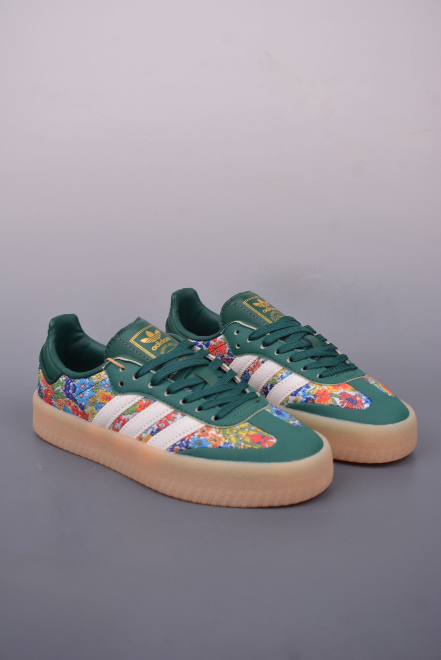 Adidas SAMBA VALENTNE casual shoes green crushed peanut gum thick sole JH7289