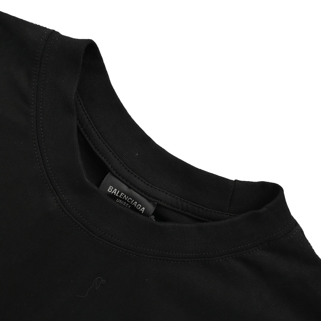 Balenciaga 24ss silicone rubber strip logo short sleeve