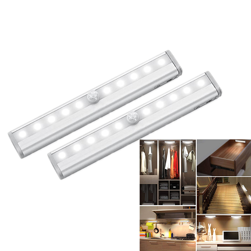 Motion sensor LED light under cabinet, magnetic strip wall light