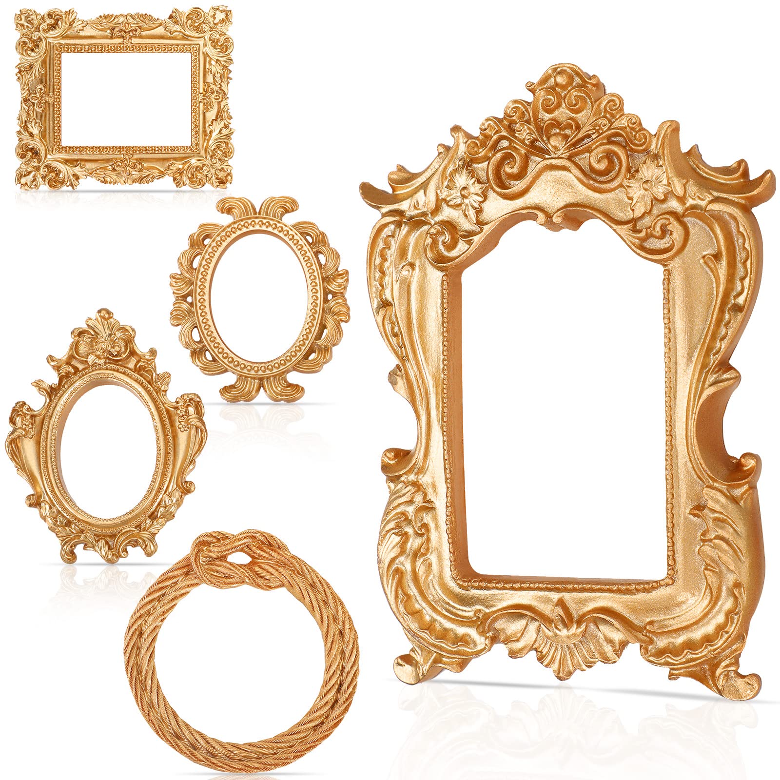 5 Pieces Vintage Resin Antique Picture Frame