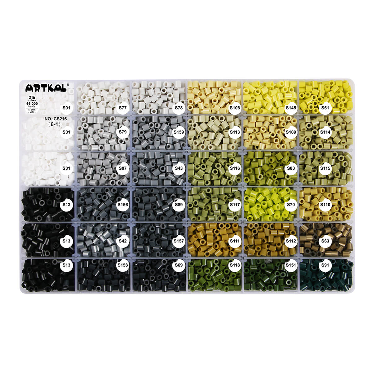 (216) Full Colors Box Set S-5mm Midi Artkal beads CS216 (Excludes 2024 new colors)