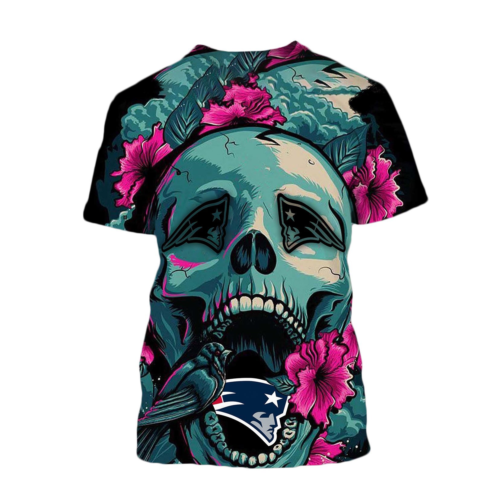 PATRIOTS 3D HOODIE SKULL FLOWER