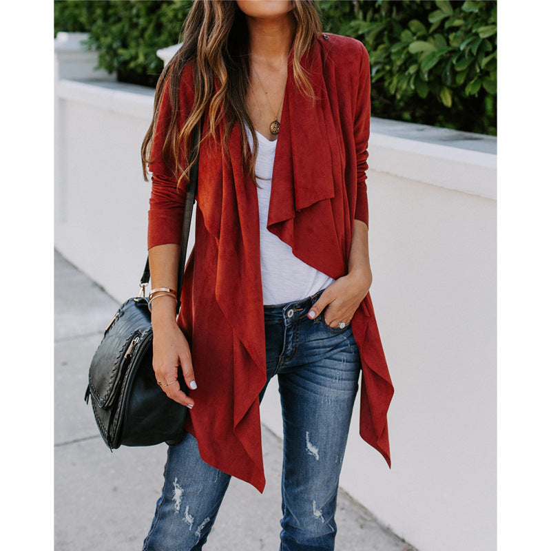 Popular Women's Long-Sleeved Solid Color Windbreaker Jacket