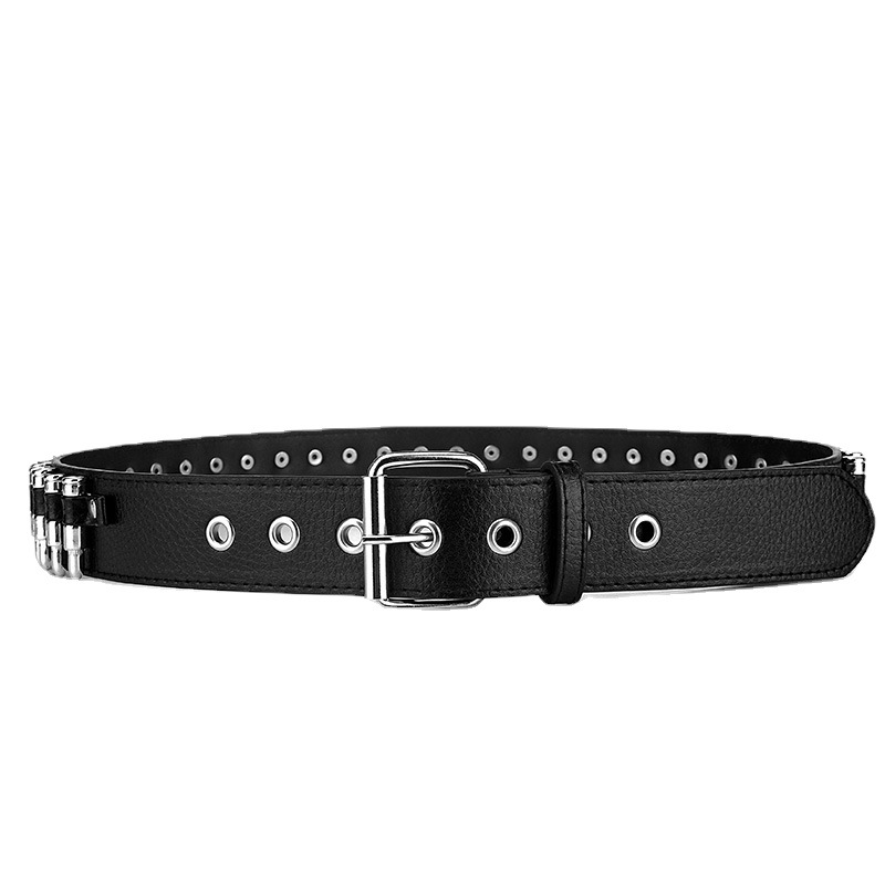 Cross-border new European and n ins style fashion bullet inlaid men's personality punk decorated jeans belt