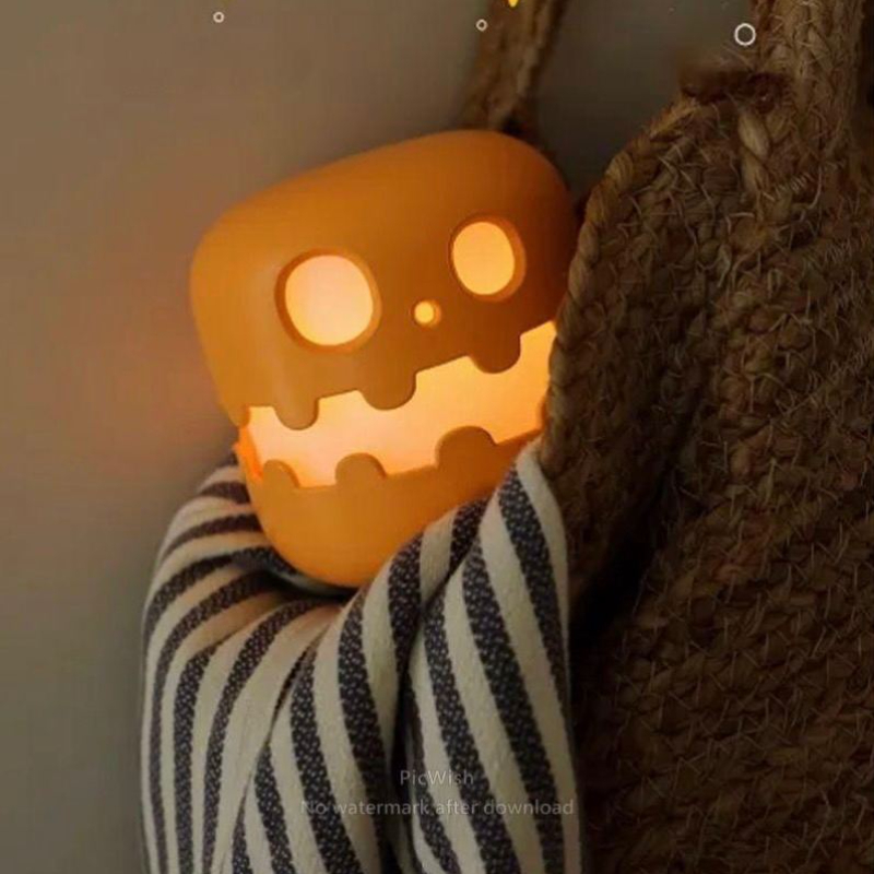 Pumpkin Night Light - Fun and Creative Gift, Ambiance Lamp. Rechargeable with Adjustable Brightness and Timer, Perfect LED Light for Halloween Decoration,Foldable Handheld Night Light Pumpkin Lantern for Halloween