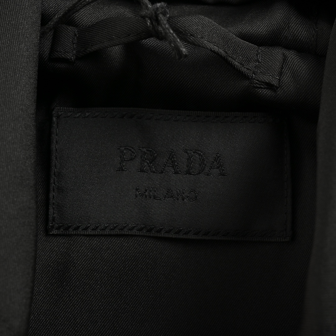 Prada 24ss silk webbing hem hooded jacket