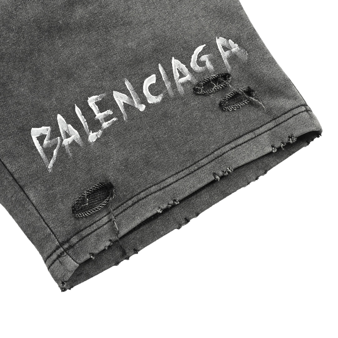Balenciaga Hand Painted Destroyed Shorts